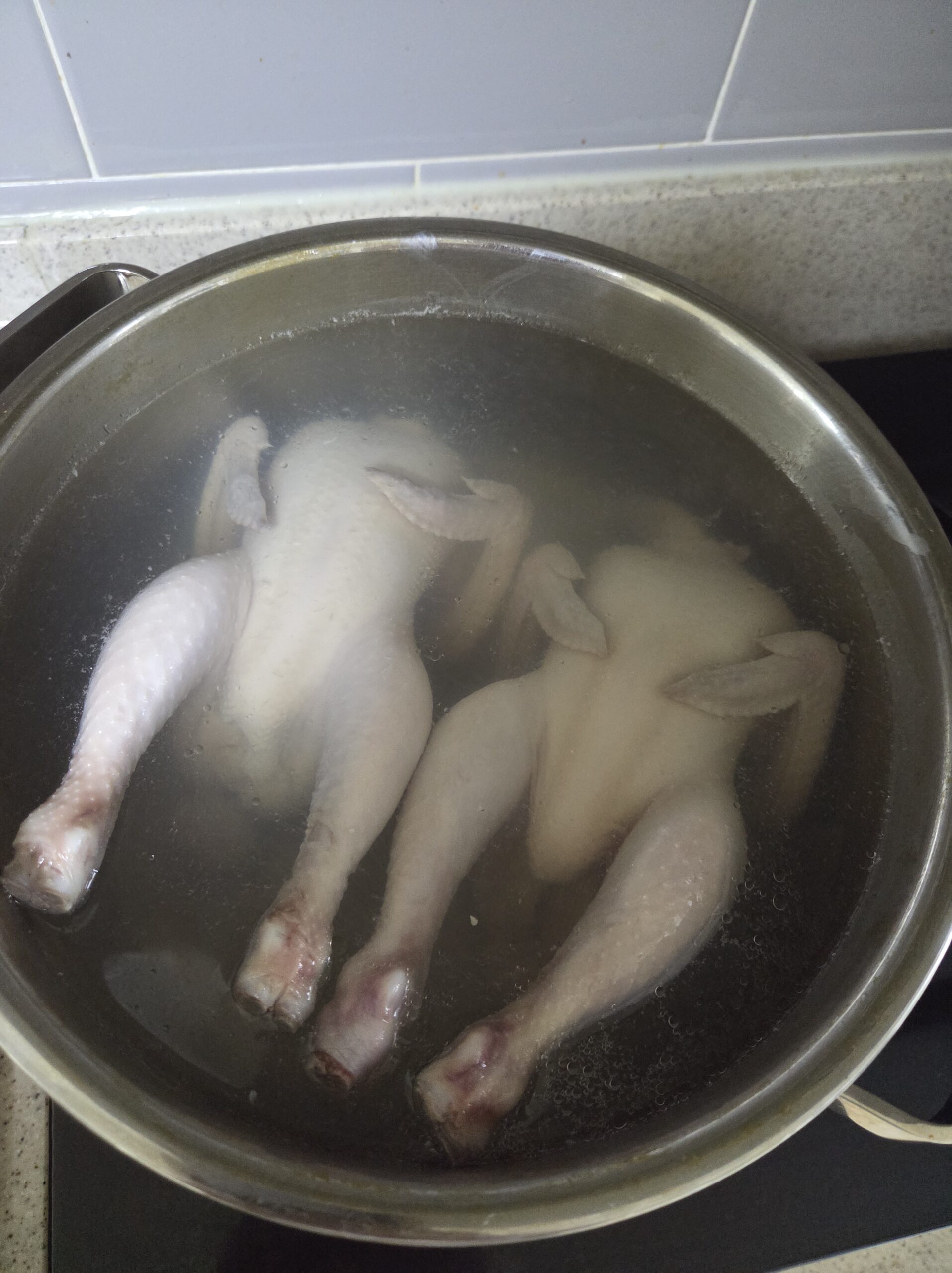 삼계탕 끓이기-데치기